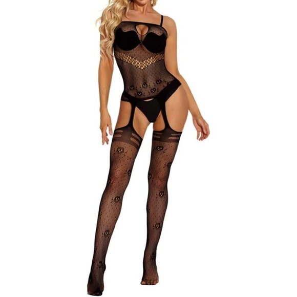 Fishnet Body Stockings Mesh Lingerie Bodysuit Body Soft BDSM Bondage Cosplay NWT - Picture 4 of 7